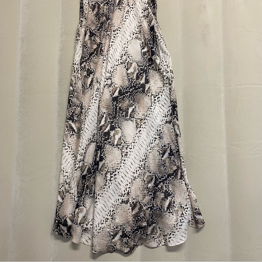 Haute Hippie Women’s Wrap Dress Small 100% Silk Midi Snakeskin Ruffles Feminine - Picture 12 of 12